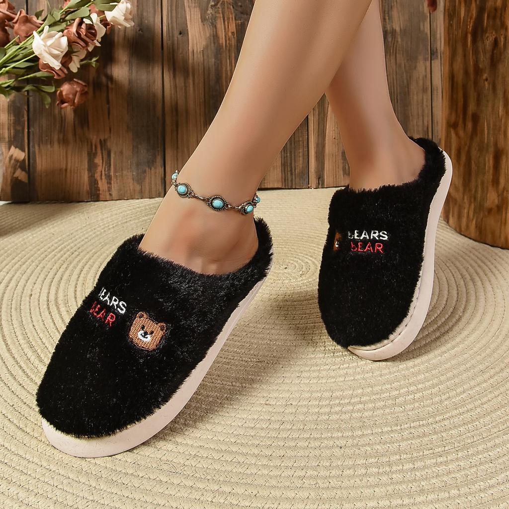 Fashion Women Slippers 2024 New Winter Home Cotton Slippers Women Soft Sole Non Slip Warm Couple Cotton Shoes Comfortable Slides Women