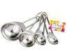 [Compact and Easy To Store] ENJOY KITCHEN Compact Measuring Spoons, Stainless Steel, 14 Teaspoon, 12 Teaspoon, 1 Teaspoon, 1 Tablespoon, Set of 4