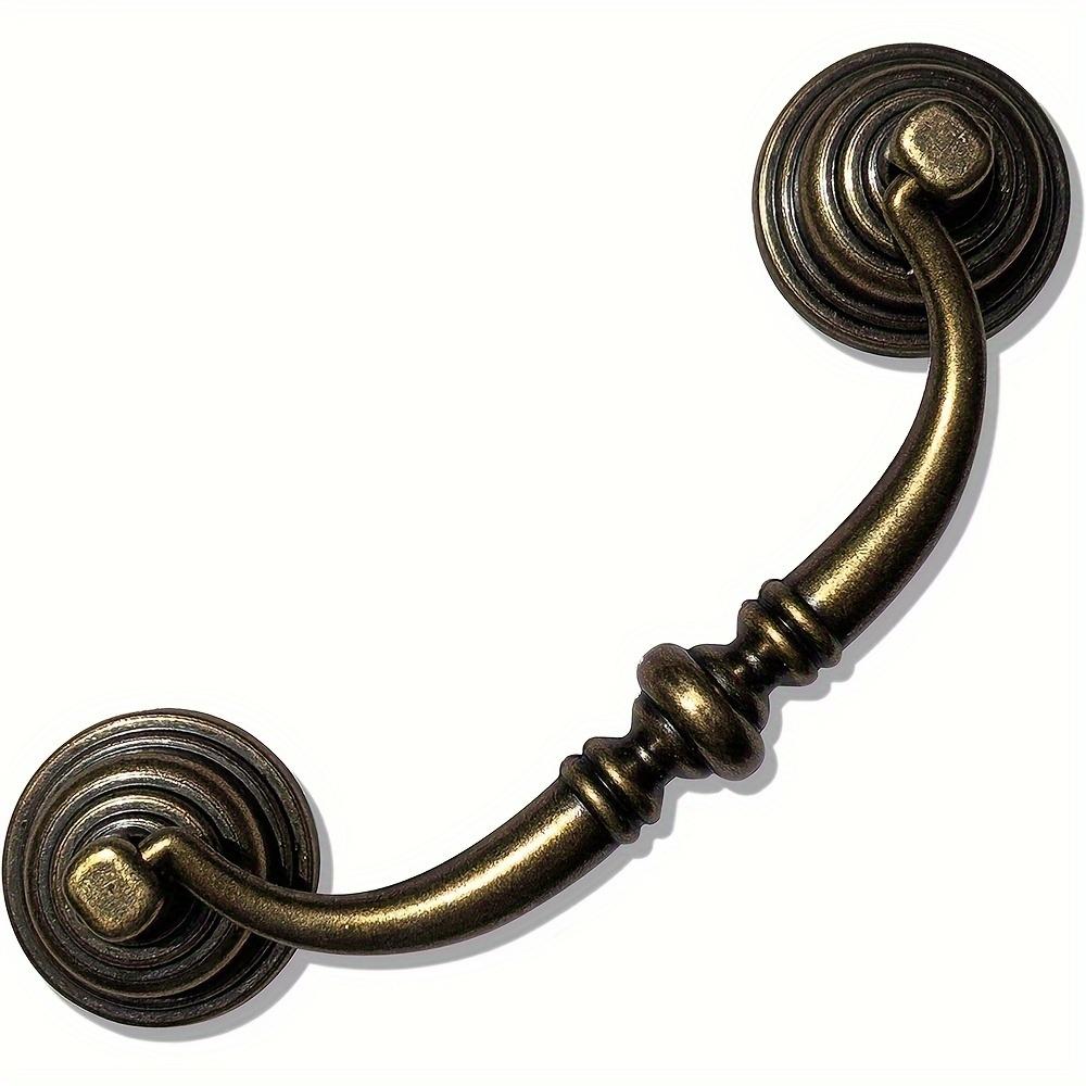 4 Pcs 3.5-Inch Hole Center Zinc Alloy Vintage Drawer Pulls - Double Hole Design with Two Sizes of Screws, Ideal for Kitchen & Furniture