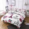 Lips Polyester Duvet Cover Set Red Heart Valentine's Day Present For Couple Wife King Queen Size Bedding Set With Pillowcase