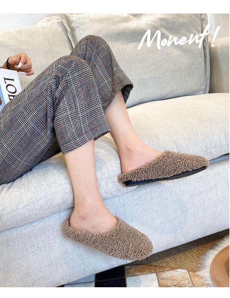 2025 Women's Lambswool Furry Flat Slippers: Cozy Autumn/Winter Casual Footwear