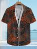Hawaiian Style Men'S Casual Shirt with Leopard Print - Short Sleeve Button Design, Vibrant Colors, Suitable for Outdoor And Casual Wear in Summer,