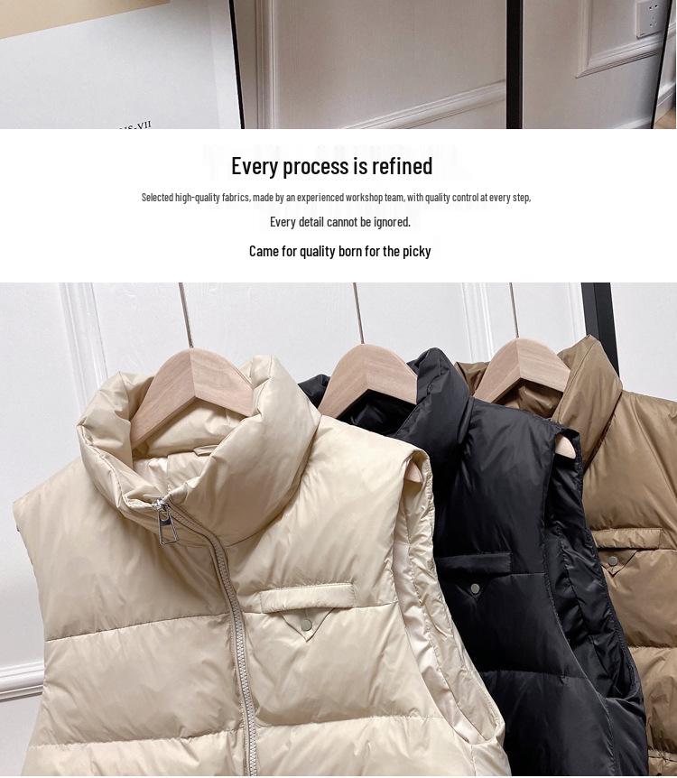 Women's Short Korean Style Lightweight Duck Down Vest - 2026 Autumn/Winter Collection