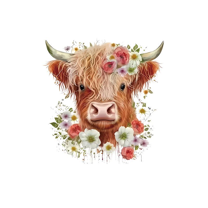 Cute Little Cow Sticker Cartoon Waterproof Bathroom Toilet Decoration Self Adhesive Decals