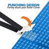 Swimming Pool Cover Reel Set Solar Cover Reel Blanket Strap and Clip Pool Solar Cover Roller Attachment Strap Clip