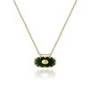 French Retro Style 18K Plated Real Gold Collarbone Chain, Malachite Beaded Titanium Steel Necklace Multi-Layer Stacking Design