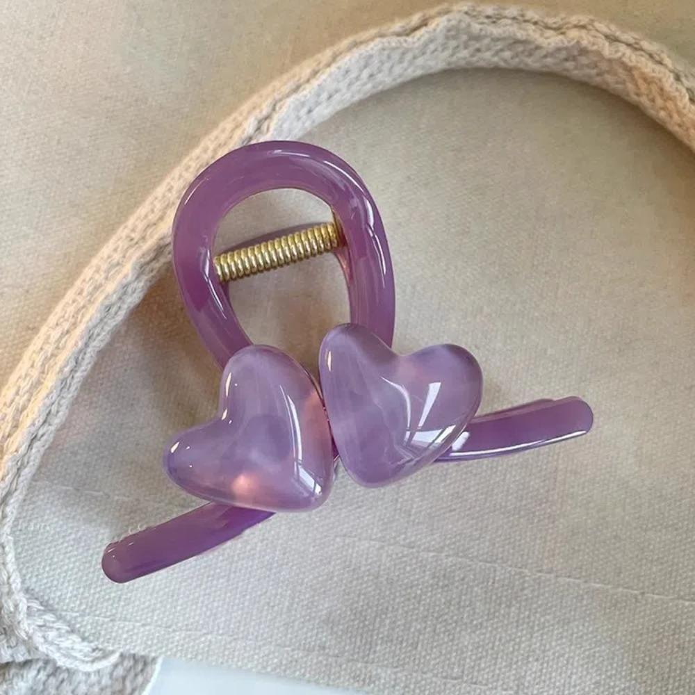 Headwear Heart Shark Clip Korean Style Resin Shark Clip Hair Accessories Love Hair Claw  Daily