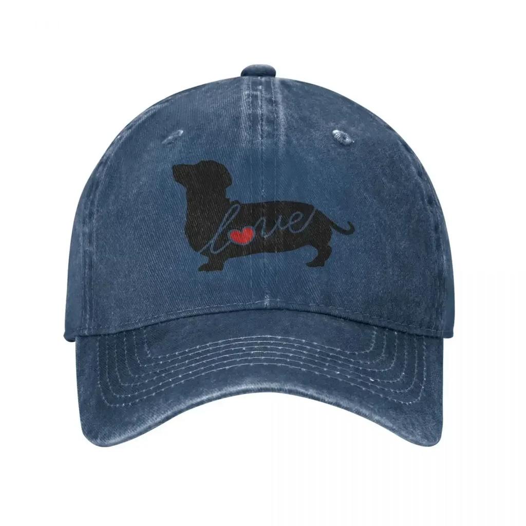 Dachshund Weiner Dog Love Baseball Cap Men Women Distressed Washed Snapback Cap Animal Activities Unstructured Soft Caps Hat