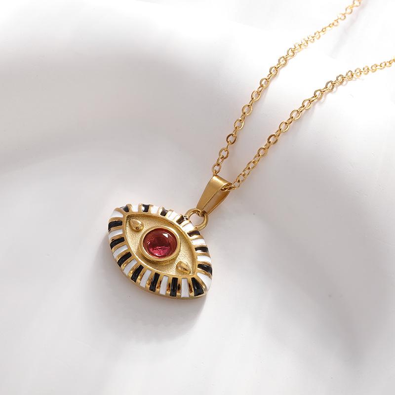 

Цвет титановой стали Кулон Око Демона Ожерелье Сглаз Глазное яблоко Ожерелье Личность