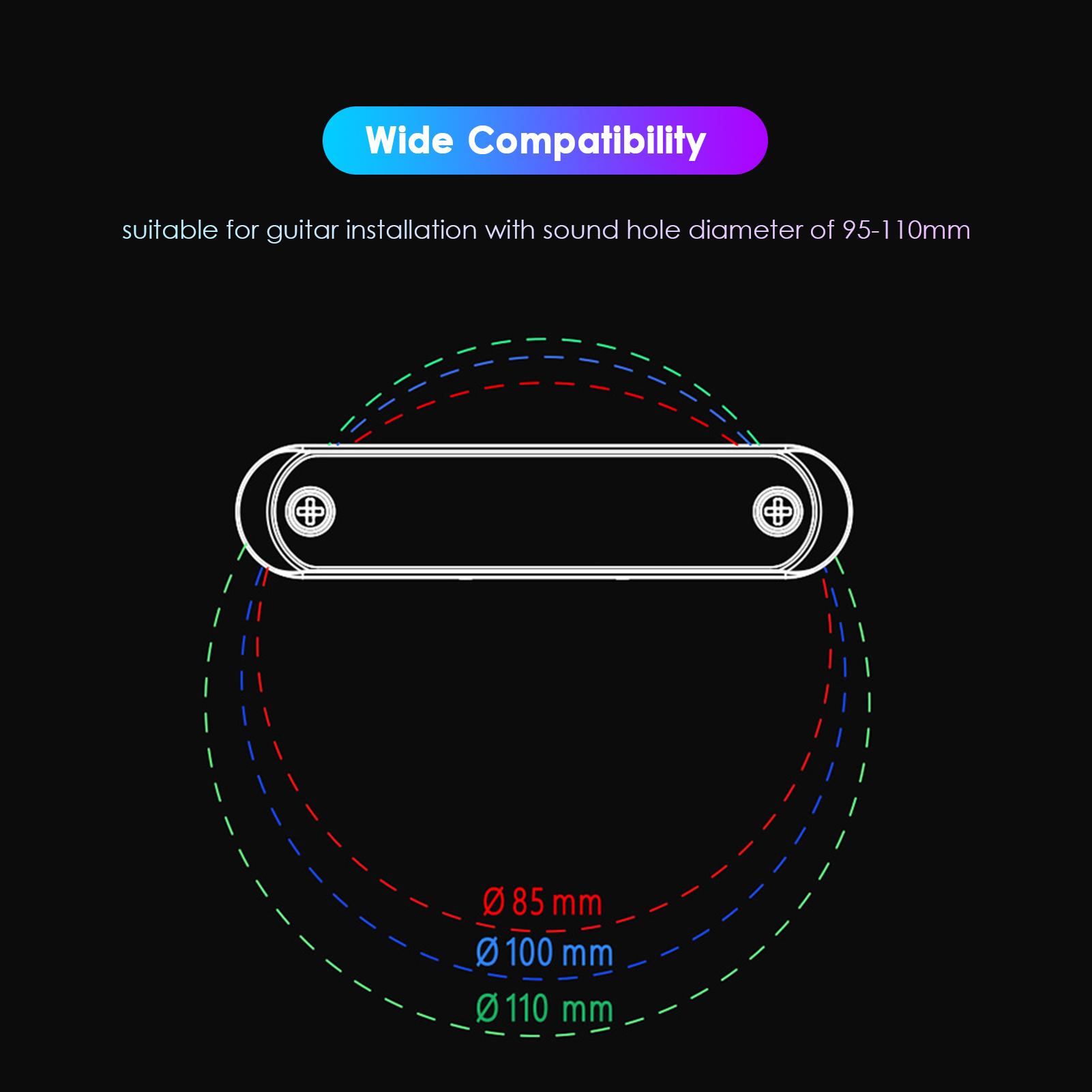 YALP Y1   Система звукоснимателя для акустической гитары Предусилитель Магнитная индукционная катушка Звукосниматель для резонаторного отверстия 95 110 мм
