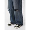 Pantaloni Denim Casual a Vita Medio Alta da Uomo Primavera Nuovo Prodotto Larghi e Semplici con Strappi Jeans Edizione Coreana