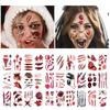 20/30/50 Sheets Halloween Terror Wound Temporary Tattoo Waterproof Realistic Blood Tattoos Injury Scar Tattoo Stickers For Body