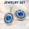 WNFU Women's Jewelry Set, Blue Spinel, Gold-Plated Copper