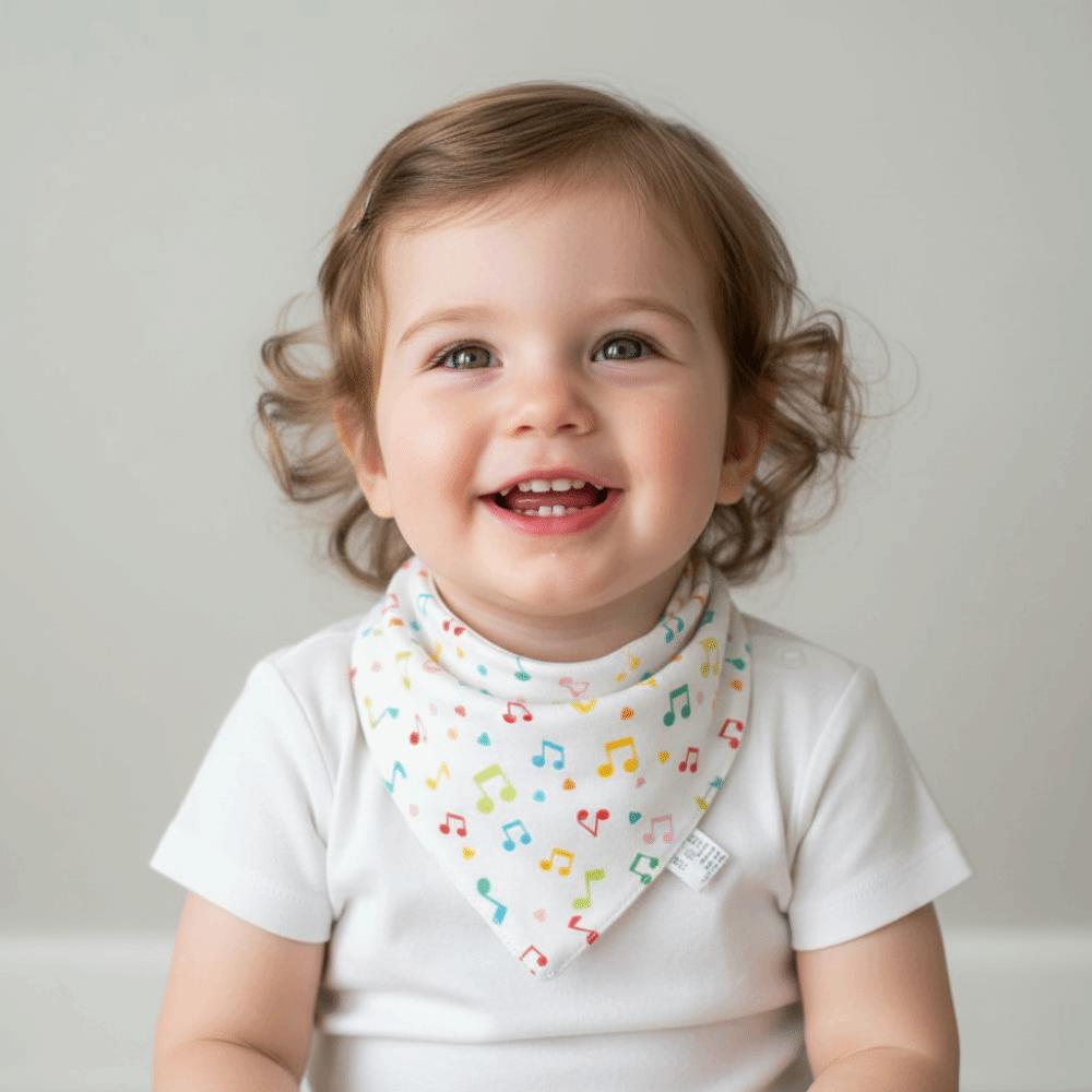5PCS/SET Cartoon Print Baby Bibs Triangle Design Saliva Towel Cute Cotton Bibs  Mealtime