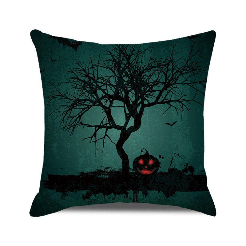 Halloween colorful pumpkin devil Digital printing short plush pillow covers for car sofa office cushion cover home goods