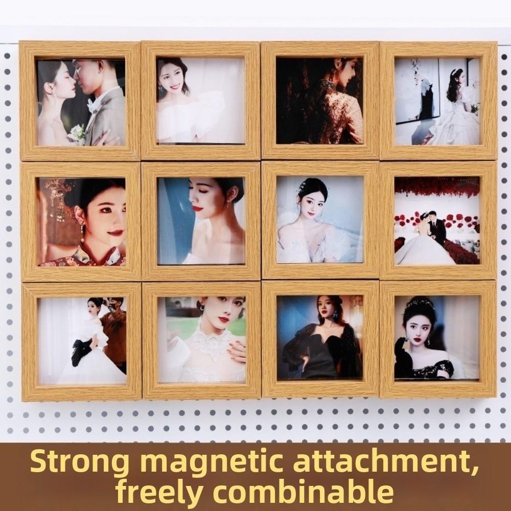 5PCS Square Magnetic Photo Frame Decorative Fridge Magnet Mini Picture Frames  Room Decoration