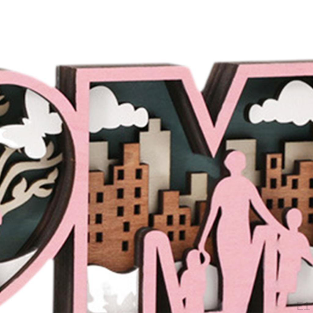 Dřevěná ozdoba Máma Figurka Den matek Dekorace Suvenýr Stolní středová dekorace Socha pro