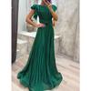 Elegante Abito Lungo in Chiffon con Design Pieghettato per Eventi Formali