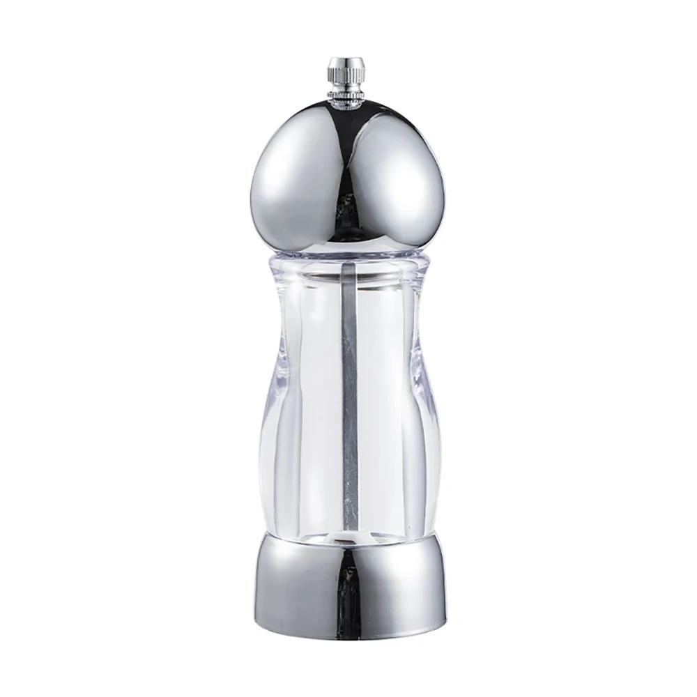 

Новая банка для специй с круглой головкой 6 дюймов, ручная многоцелевая бутылка для приправ с морской солью и перцем, розовое золото, керамическая мельница, акрил