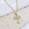 Simple Coconut Tree Pendant Necklaces for Women Fashion Zirconia Necklace Wedding Party Jewelry Accessories