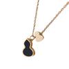 18k Rose Gold Gourd Pendant Necklace - Titanium Steel Clavicle Chain for Women, Light Luxury Trendy Design.