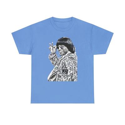 Anderson .Paak Nadruk Graficzny Czarno-Biała Sztuka Unisex Koszulka z Ciężkiej Bawełny