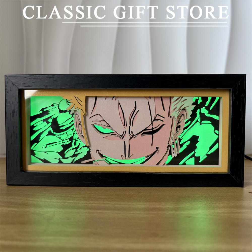 Black Photo Frame Kaneki Ken Cartoon Paper Carving 3D Anime Lamp LED Light Box Action Figure Room Decoration Lamp Christmas Gift