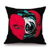 Surrealism Portrait Funky Cartoon Art Kiss Unique Illustration Cotton Linen Sofa Bench Throw Pillow Case Home Cushion Cover
