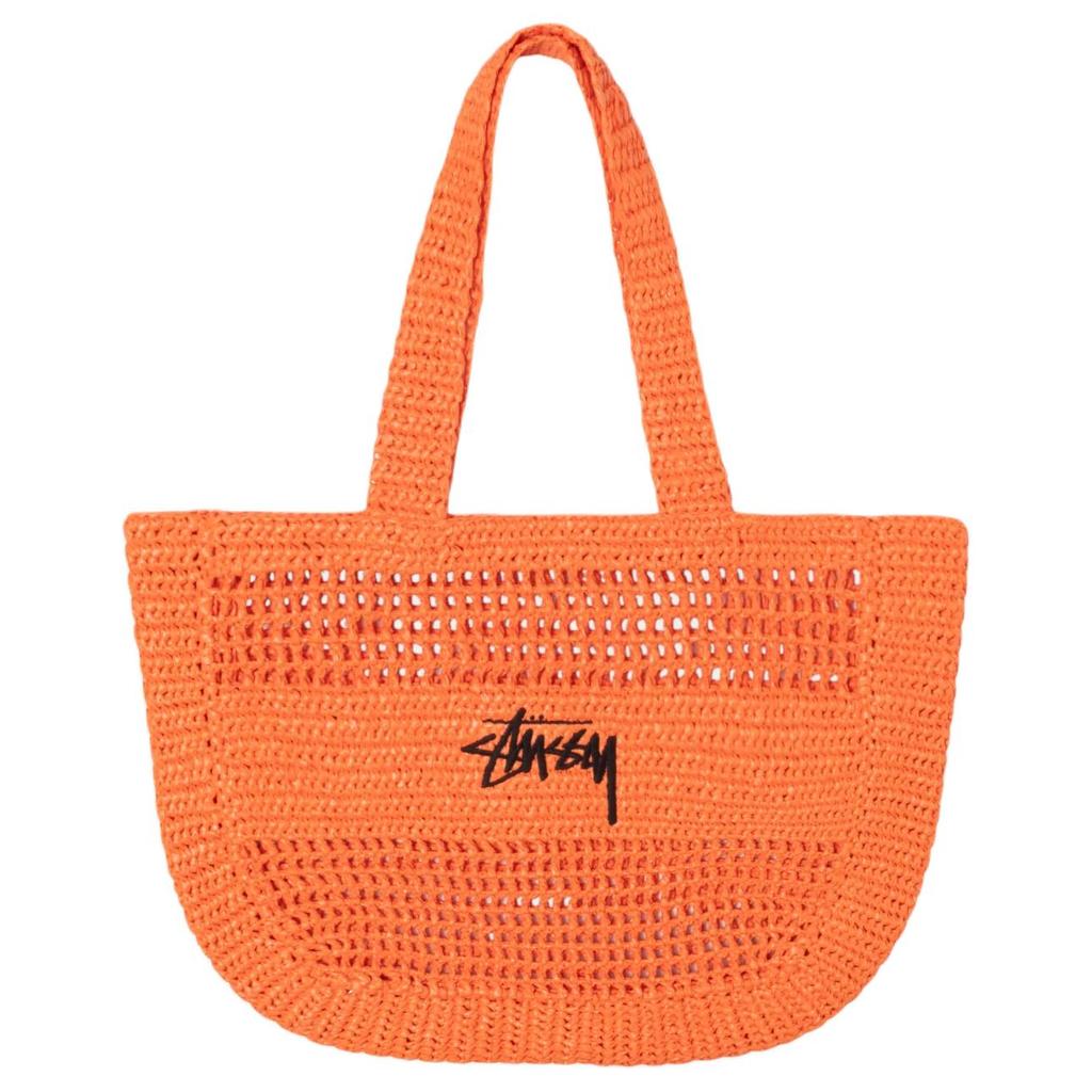New Stussy Woven Tote Bag, Shopping Bag, Handbag, Shoulder Bag Unisex Orange 134263-ORAN-4