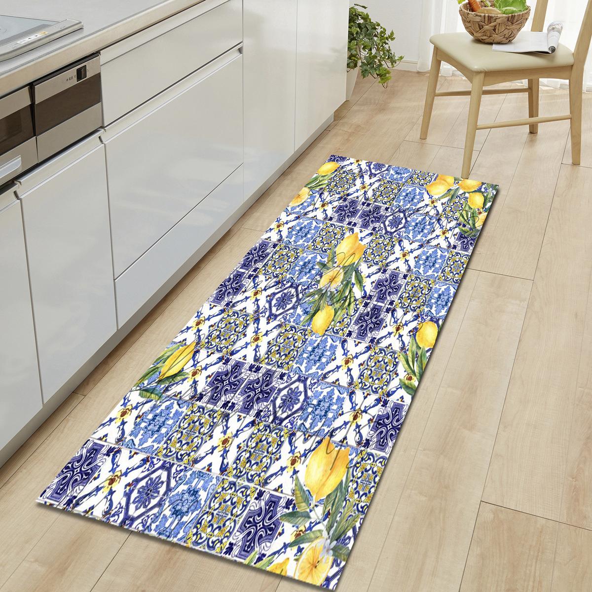 

1 шт., кухонный напольный коврик со свежим лимоном, Нескользящий кухонный напольный коврик, кухонный коврик, кухонный коврик, домашний декор, декор комнаты 40*120cm