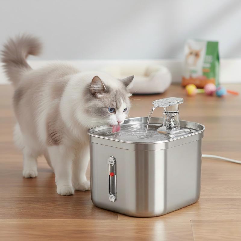 Smart Stainless Steel Pet Water Fountain with Sensor and Filter