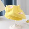 Cotton Girls Painter Cap Bowknot Decoration Toddler Warm Beanie Fashion Bow Knit Headwear  Girl