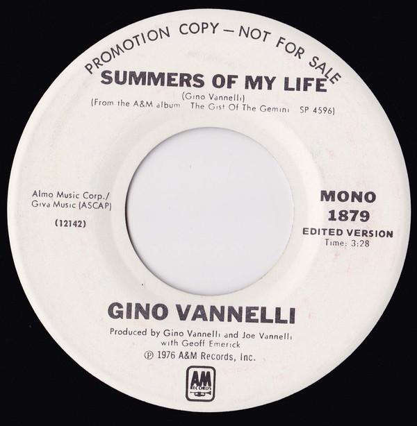

7inch Record GINO VANNELLI - Summers Of My Life 1879 A&M Records 1976 US Jazz Used