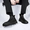 Schwarze Herren Stiefeletten Luxus Designer Herrenstiefel Plateau Reißverschluss High-Top Freizeitschuhe Vielseitige Bequeme Lederschuhe Neu
