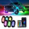 Auto Accessories LED Rock Lights 12 LEDs Underglow Lights Waterproof Trail Rig Lamp for Truck Pickups