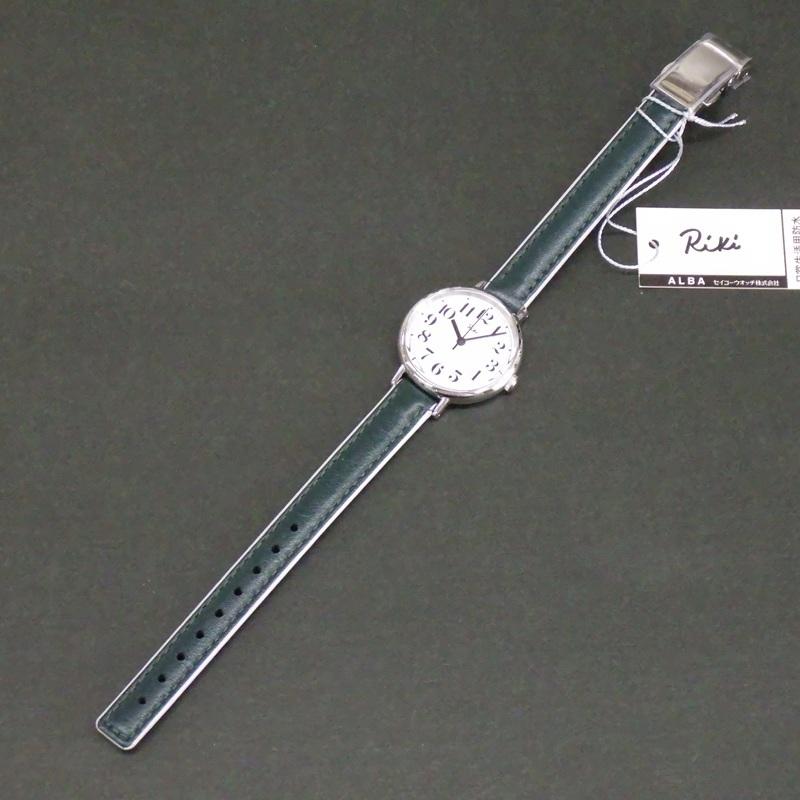 SEIKO Price Brand Riki AKQK463 Arabic Numerals Black Horsetail Dark Green Leather Band Watch for Special New Women's Perfect Gifts
