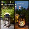Vintage Solar Powered Metal Lanterns - Flickering Flameless Candle LED Lamp Waterproof Hanging Decor for Patio, Garden & Outdoor