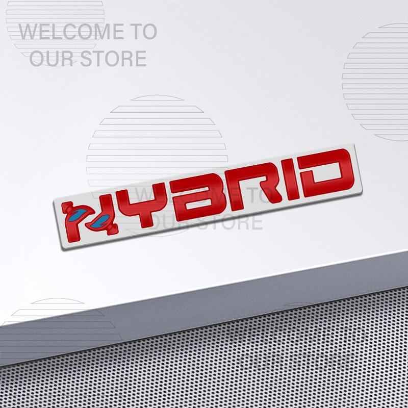 Car Decor Metal HYBRID Letter Emblem 3D Sticker Accessories For Fiat 500 500C Bravo Stilo Panda Punto 595 Tail Rear Trunk Decals cgsy3