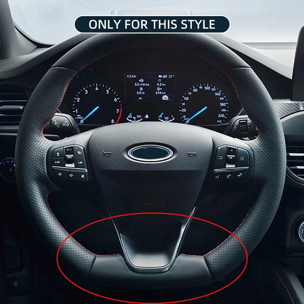 For Ford Fiesta MK8 2017-2019 Focus 4 MK4 2019-2025 Steering Wheel Panel Trim Frame Decoration Sticker Cover Accessories