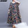 DIMANAF Plus Size Summer Dress Beach Casual Women Clothing Big 2022 New Dress Fashion Sundress