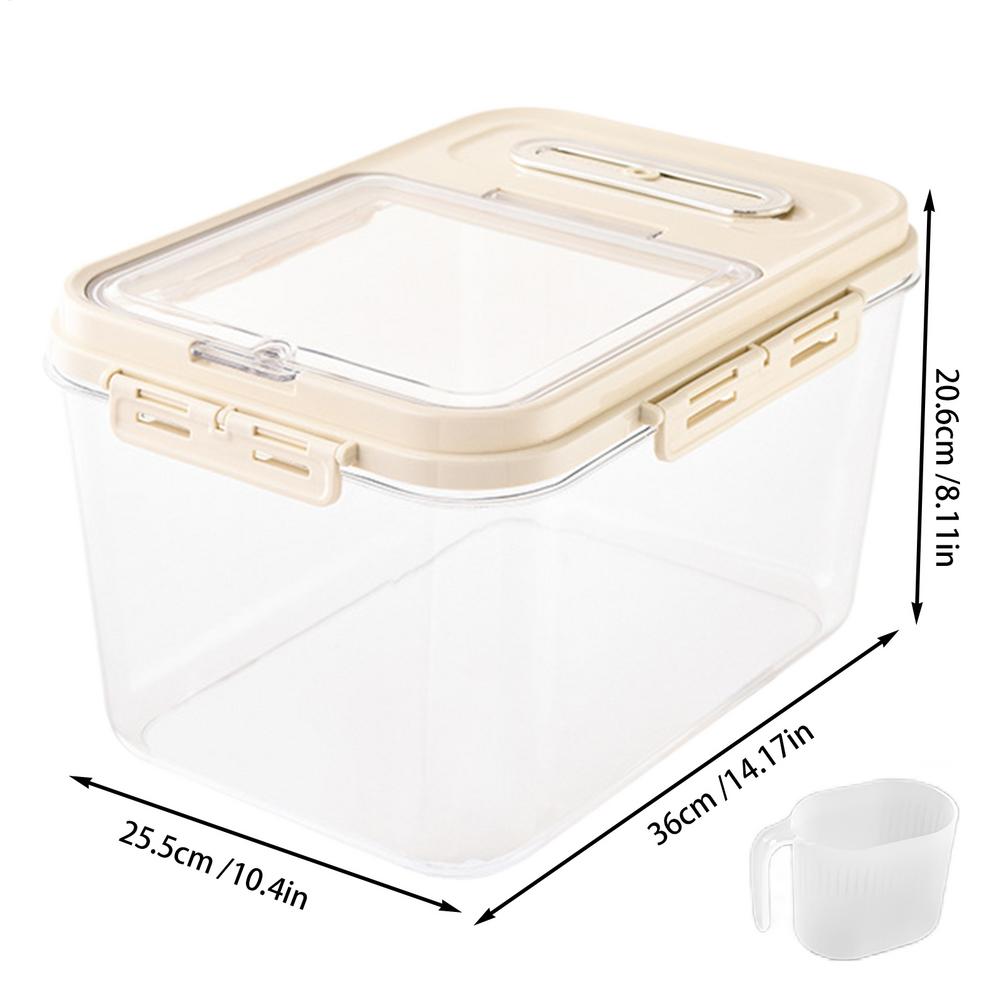 Rice Storage Grain Storage Jar Rice Storage Container Airtight Food Container Rice Holder Bin With Measuring Cup For Kitchen