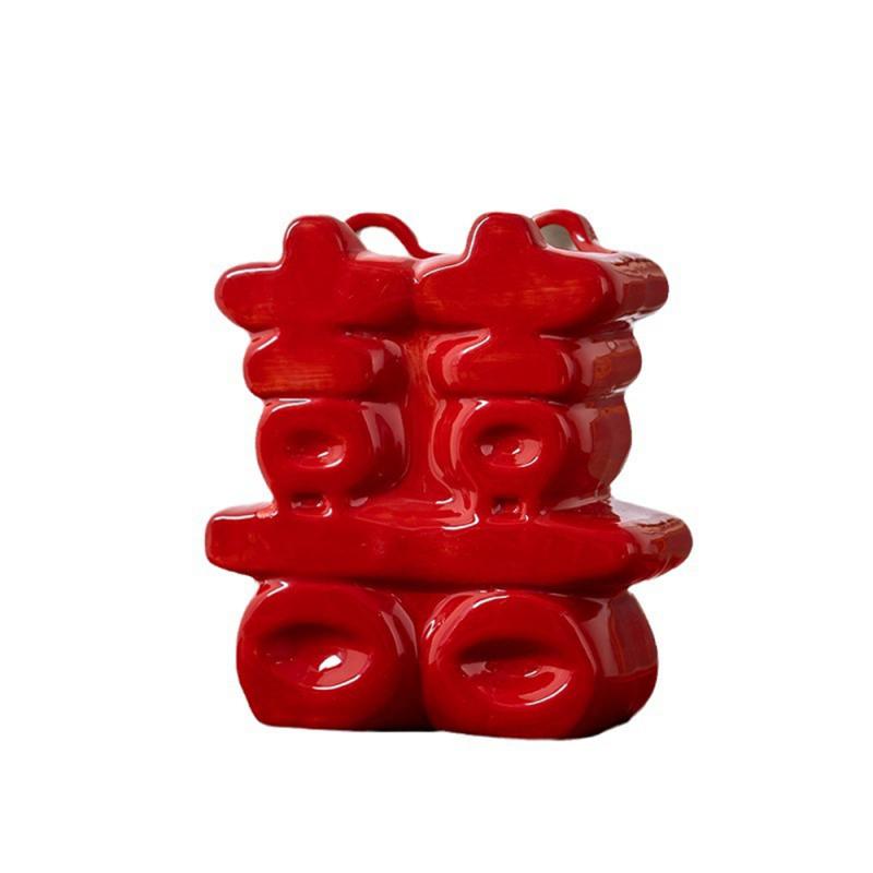Engagement Vase Give Gifts To Newlyweds Corridor Decoration Vase Flower Arranger Home Decoration Living Room Decoration Red Vase