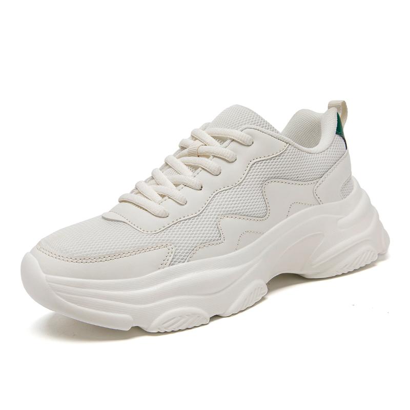 

мода Fujeak Большой размер Модные кроссовки Повседневная Нескользящая обувь Дышащая сетчатая обувь Удобная белая обувь для бега Спортивная обувь 42 бежевый