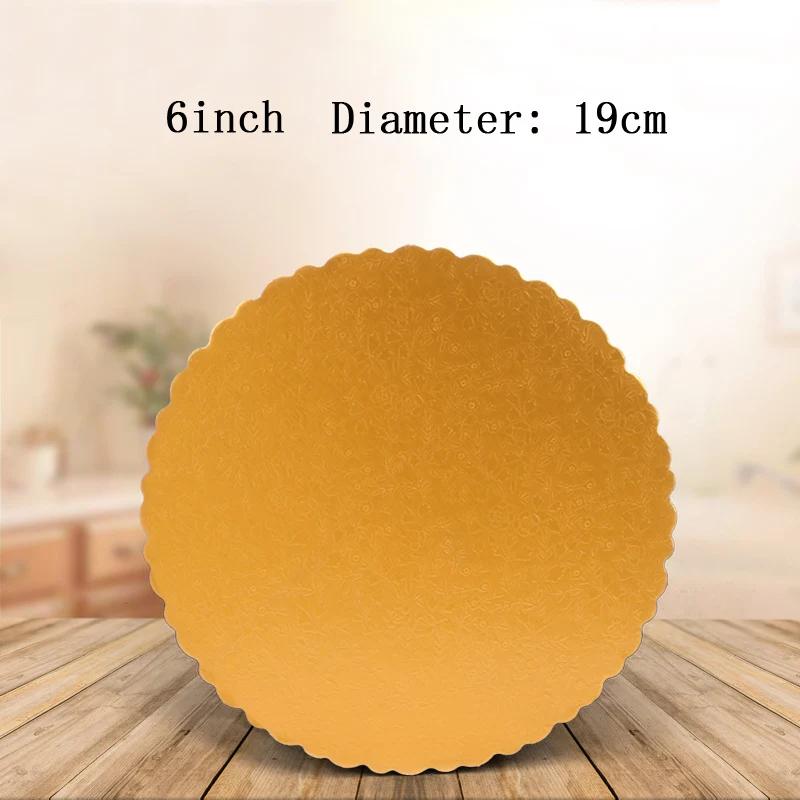 5pcs 6/8/12inch Cake Hard Paper Pad Wedding Birthday Party Trays Gold Card Board Flower Lace Round Cake Boards Cake Decorating