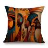 Abstract Oil Painting African Girl Lady Ethnic Decoration Sofa Throw Pillow Case Cotton Linen Cushion Cover