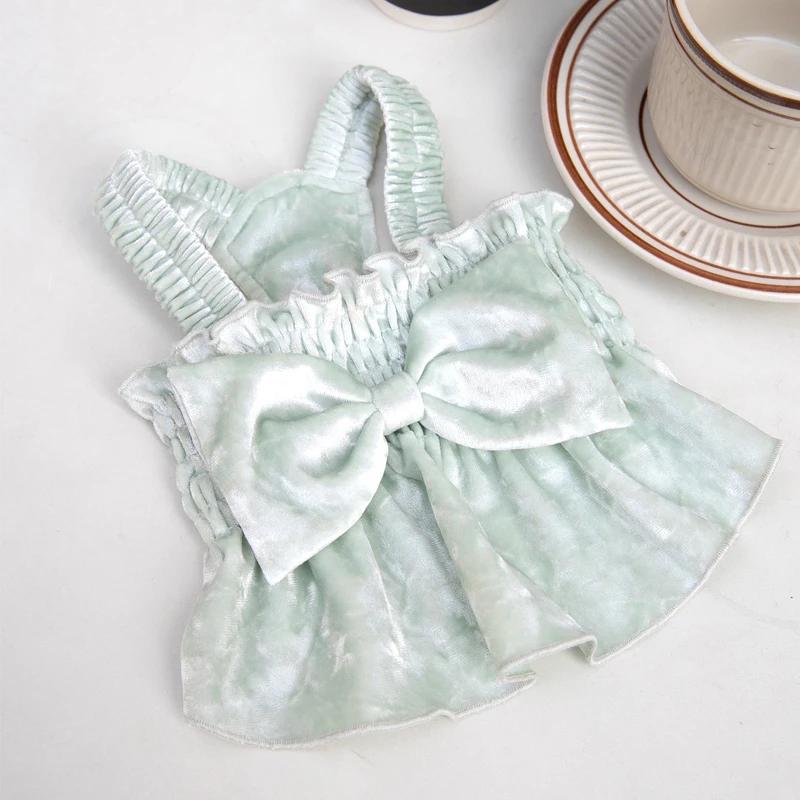 

Winter Dog Clothes Pajama Dress Puppy Skirt Chihuahua Yorkshire Pomeranian Shih Tzu Maltese Bichon Poodle Pet Clothing Costumes XXS зелёный