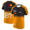 T-shirt Sportiva da Uomo Girocollo Manica Corta Stampa Asciugatura Rapida Traspirante Assorbe il Sudore Arancione Motorsport Casual Estiva Taglia Grande