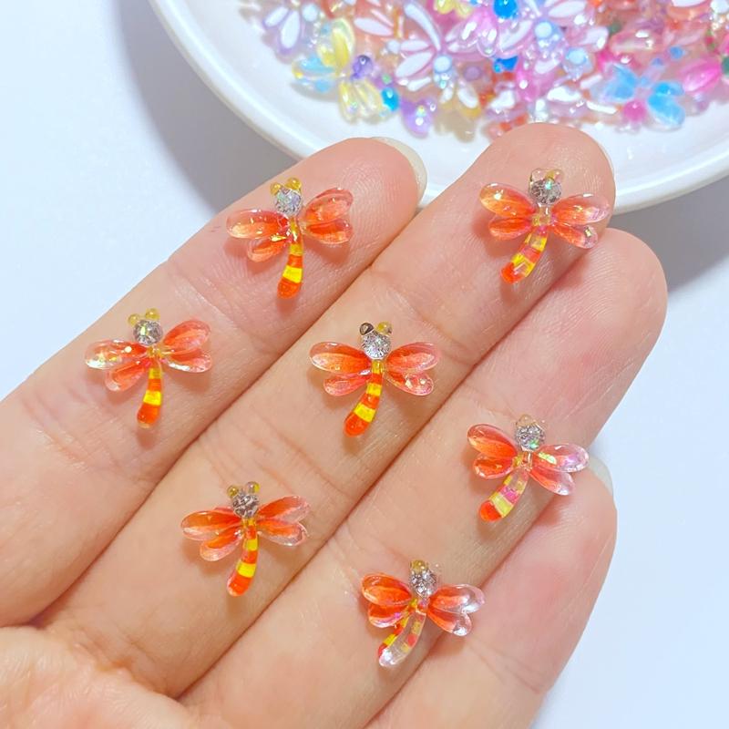 50Pcs New Cute Mini 11*12mm The Small Dragonfly Flat Back Resin Cabochons Scrapbooking DIY Jewelry Craft Decoration Accessorie