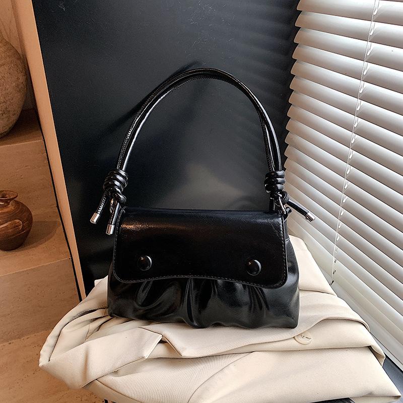 Spring and Summer High-end Handbag Bag Women's New Fashion Pleated Versatile Shoulder Bag Crossbody Small Square Bag
