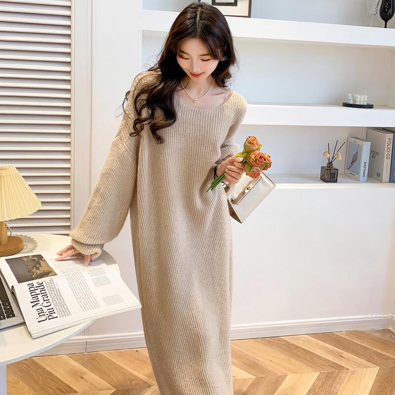 

Mokana Women s Elegant Long Sleeve Mid-Length Dress One Size